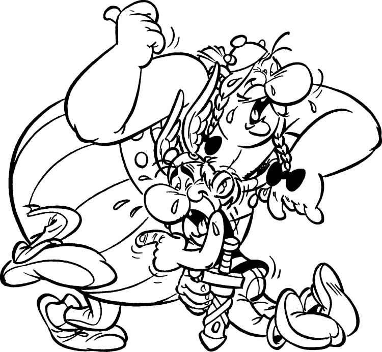 Asterix e Obelix piangono disegno da stampare e da colorare
