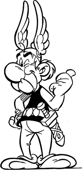 Asterix occhiolino disegno da colorare per bambini