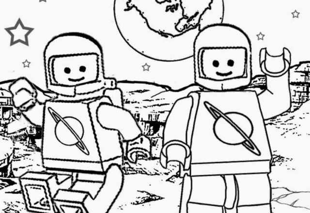 Astronauti LEGO da colorare per bambini