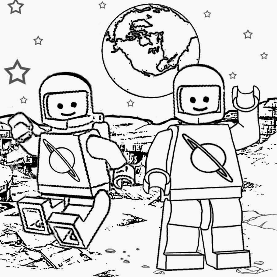 Astronauti LEGO da colorare per bambini