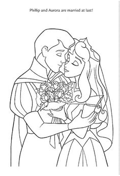 Aurora e Filippo innamorati disegni da colorare gratis