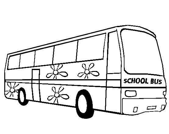 Autobus motivo floreale da colorare