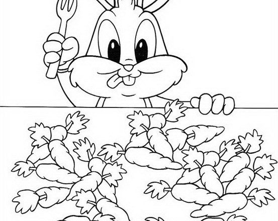 Baby Bugs Bunny e le carote disegni da colorare gratis