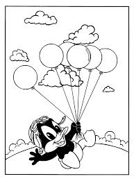 Baby Duffy Duck e i palloncini disegni da colorare gratis