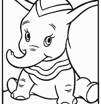 Baby Dumbo elefantino da colorare
