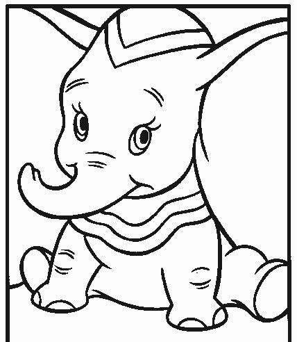 Baby Dumbo elefantino da colorare