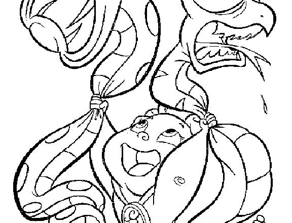 Baby Hercules contro i serpenti disegni da colorare gratis