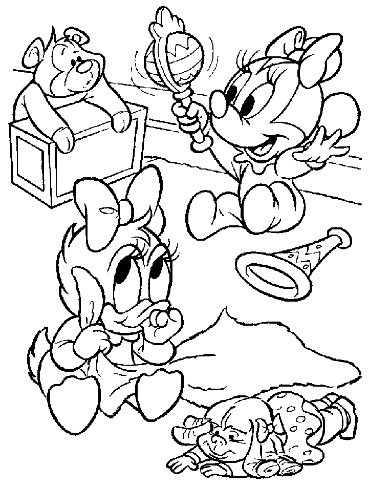 Baby Minnie e Paperina con i giochi disegni da colorare gratis
