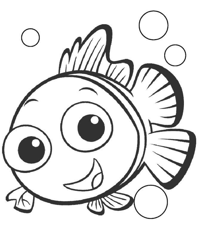Baby Nemo con le bollicine disegni da colorare Alla ricerca di Nemo