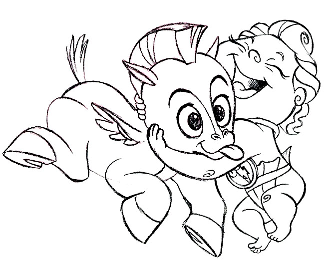 Baby Pegaso e Hercules 3 disegni da colorare gratis