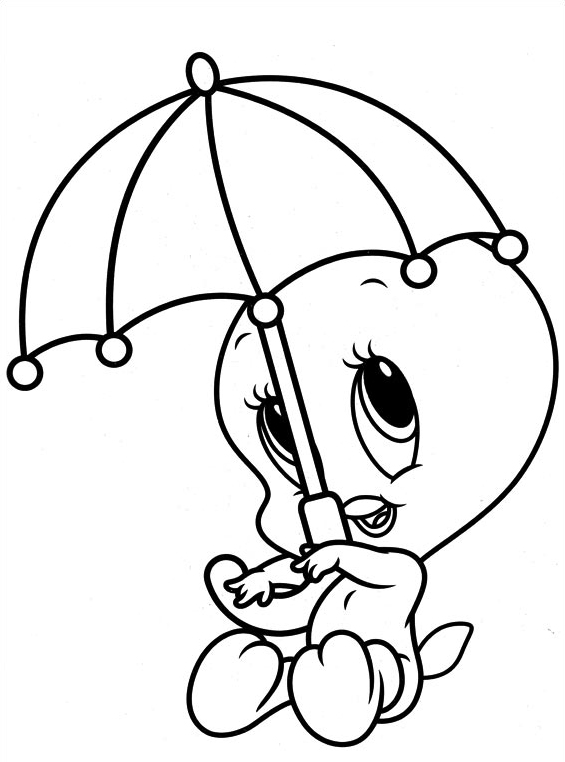 Baby Titti con ombrello disegni da colorare gratis