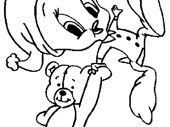 Baby Titti con orsacchiotto disegno da colorare gratis