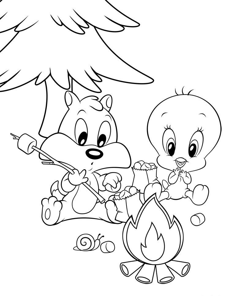 Baby Titti e Silvestro disegni da colorare gratis