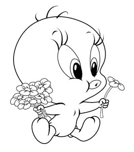 Baby Titti e i fiori disegni da colorare gratis