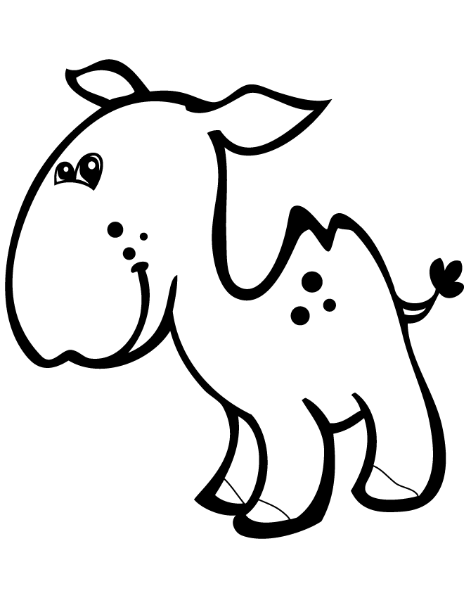 Baby cammello disegno da colorare per bambini