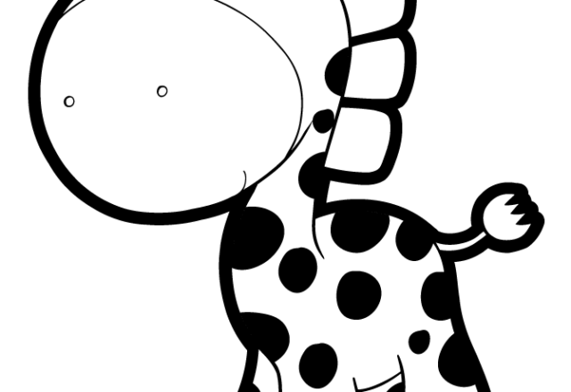 Baby giraffa disegno da colorare per bambino