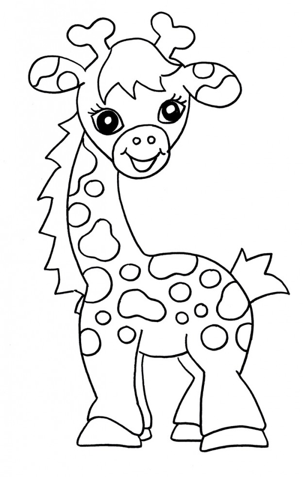 Baby giraffa dolce disegno da stampare e da colorare