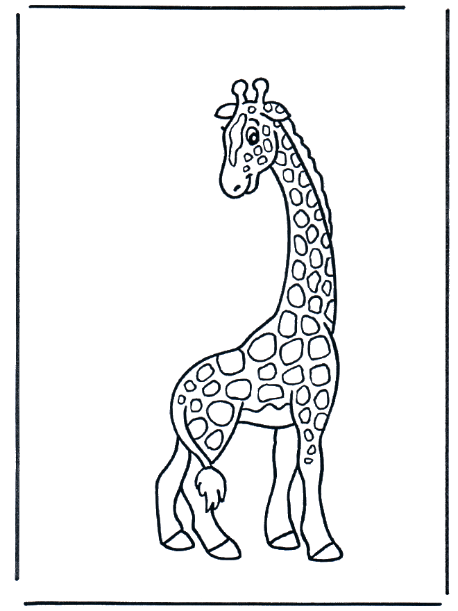 Baby giraffa in cornice disegno da stampare e colorare