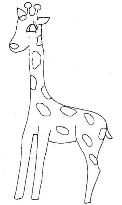 Baby giraffa semplice disegno da colorare gratis per i bambini