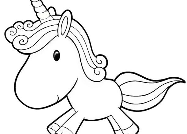 Baby unicorno disegno da stampare e da colorare