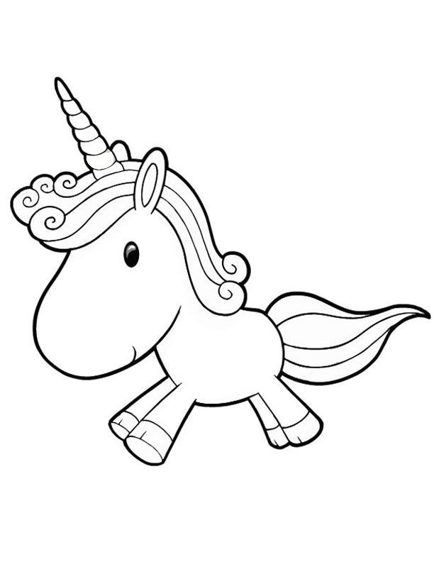 Baby unicorno disegno da stampare e da colorare