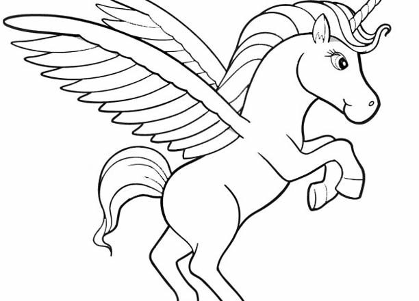 Baby unicorno immagine da colorare gratis
