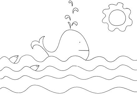 Balena disegni da stampare e colorare mare