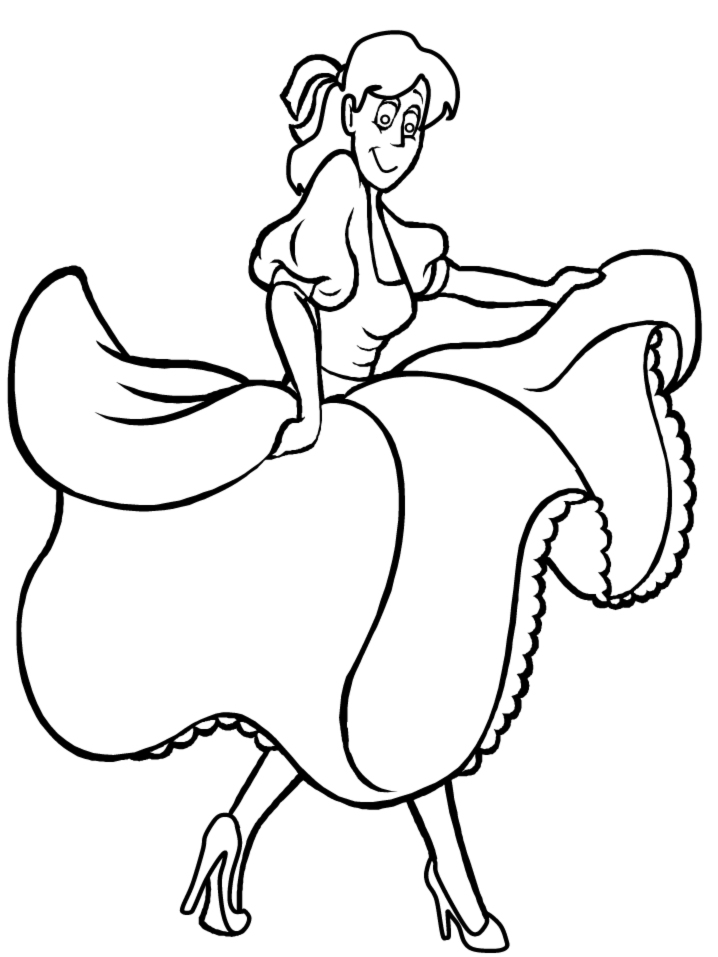 Ballerina di flamenco 2 disegno da colorare