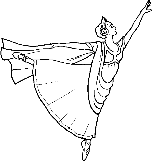 Ballerina in tunica disegno da colorare gratis