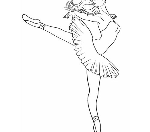 Ballerina sulle punte 2 disegno da colorare gratis