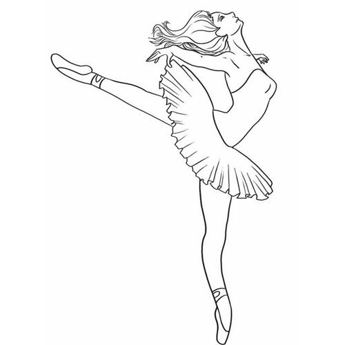 Ballerina sulle punte 2 disegno da colorare gratis