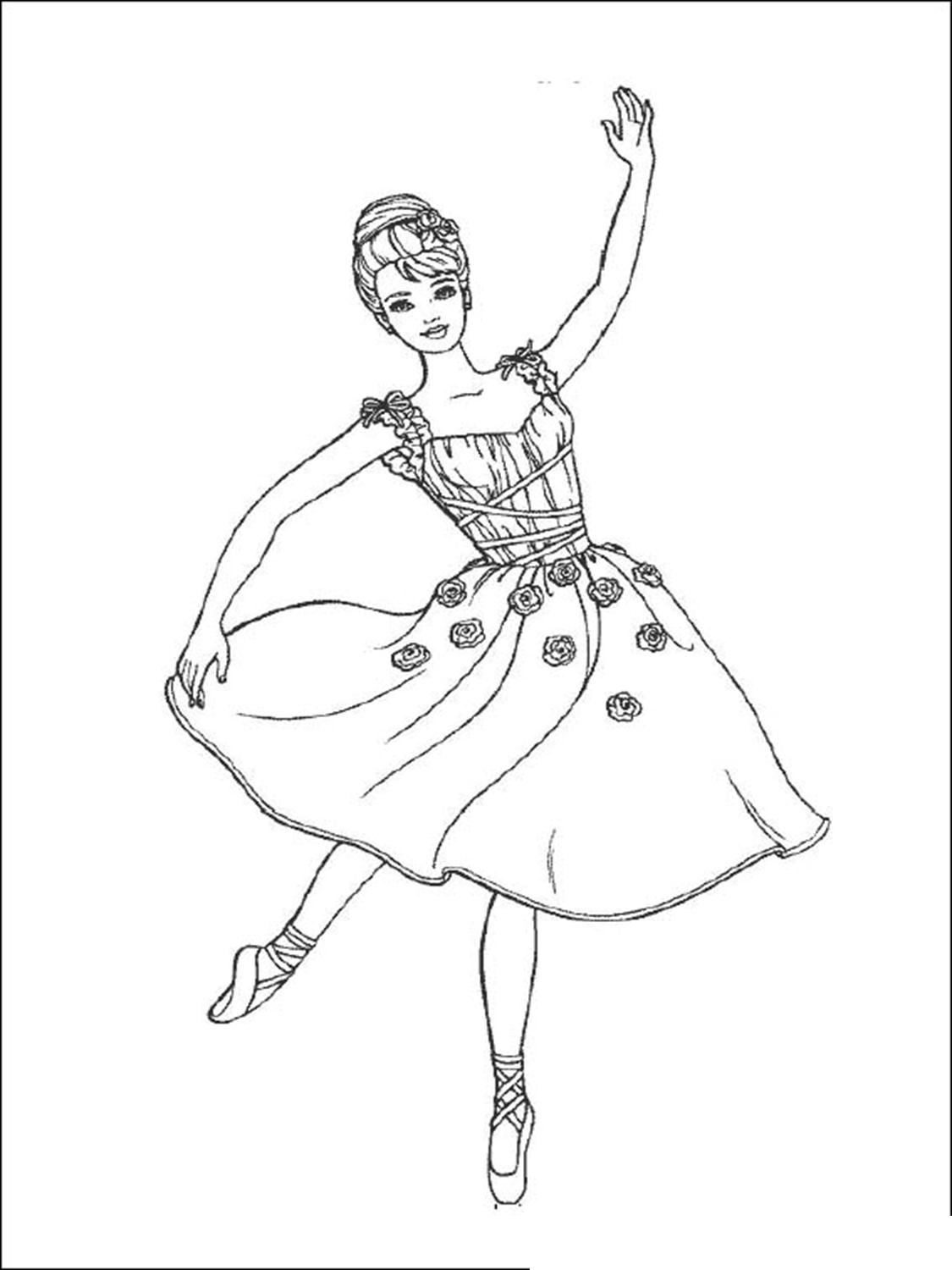 Ballerina sulle punte 3 disegno da colorare gratis