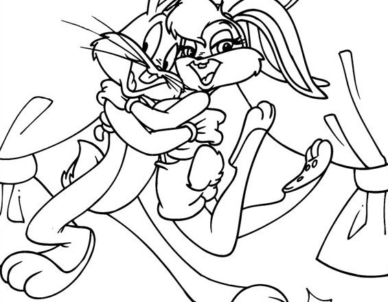 Ballo di Bugs Bunny e Lola Bunny disegni da colorare