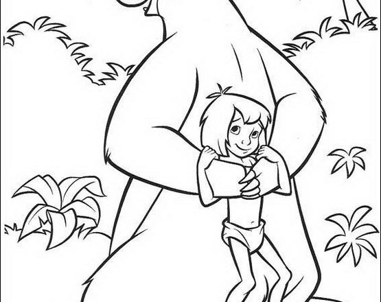 Baloo e Mowgli disegni da stampare e da colorare