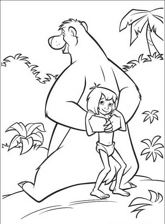 Baloo e Mowgli disegni da stampare e da colorare