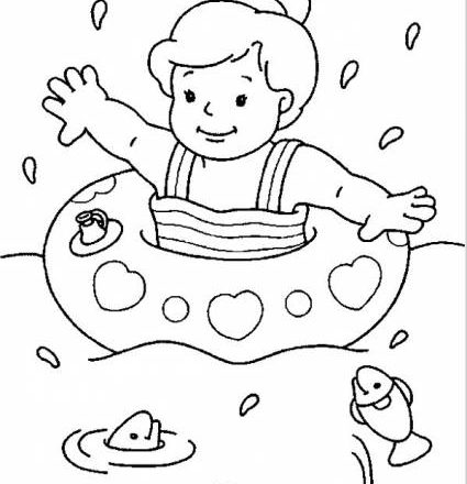 Bambina con il salvagente disegni da colorare gratis categoria mare