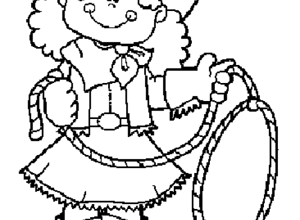 Bambina cowgirl disegni da colorare