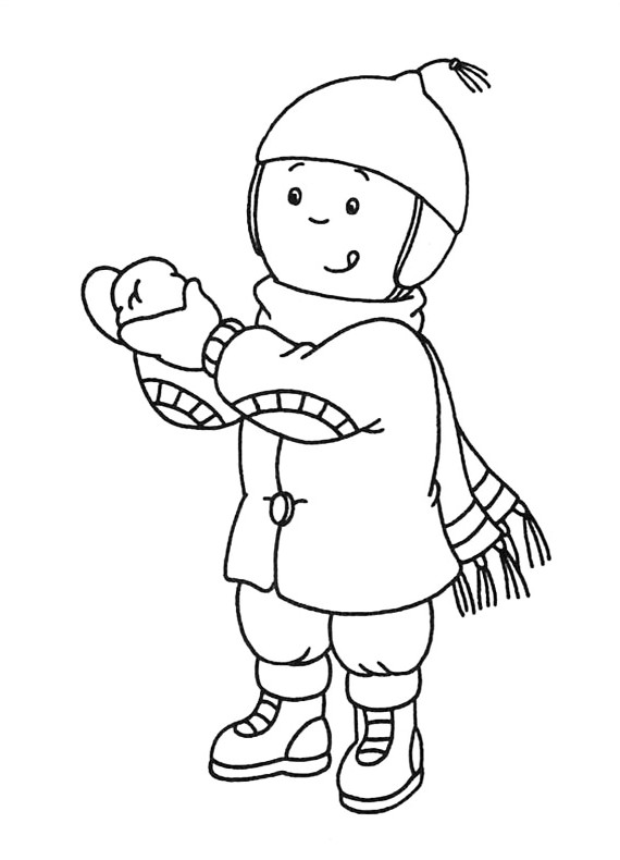Bambino che gioca con palle di neve disegno da colorare inverno