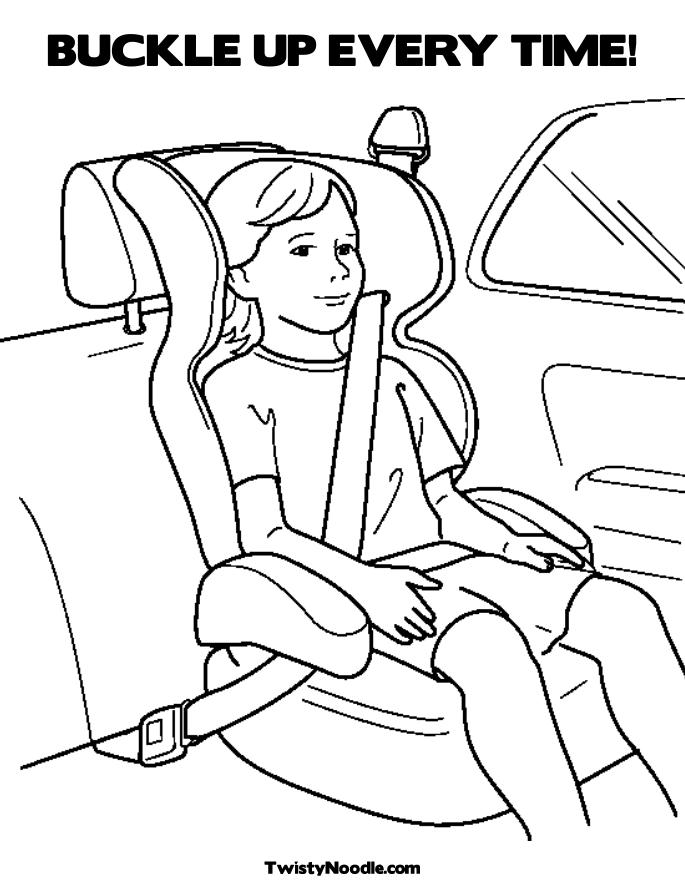 Bambino con le cinture di sicurezza disegno da colorare nella categoria segnali stradali
