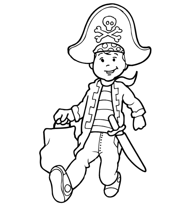 Bambino vestito da pirata disegni da colorare
