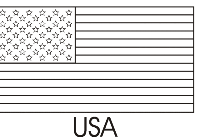 Bandiera USA America da colorare per la scuola
