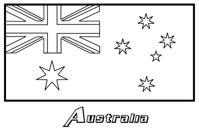 Bandiera australiana dell’ Australia da stampare e da colorare