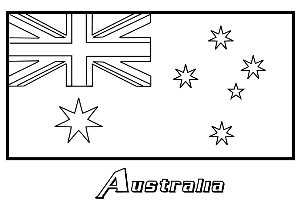 Bandiera australiana dell’ Australia da stampare e da colorare