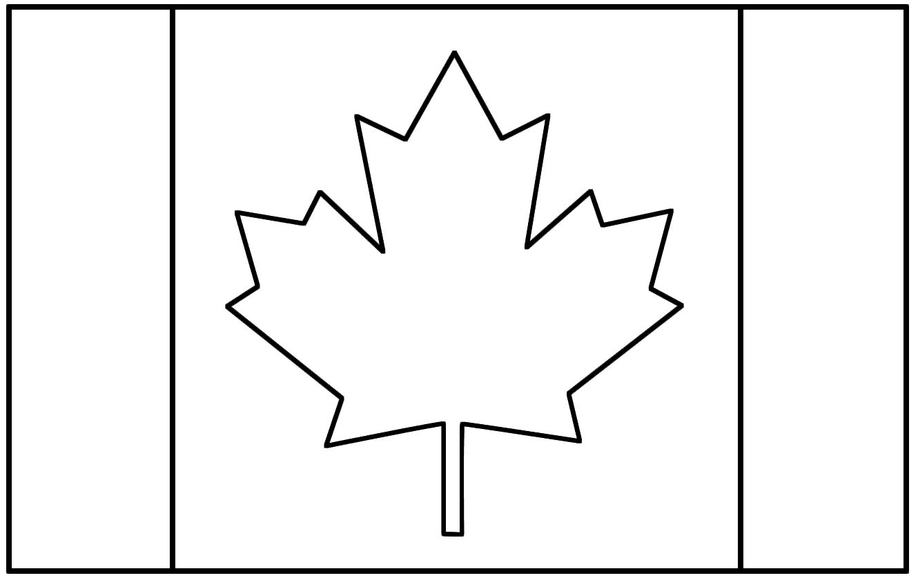 Bandiera canadese del Canada da colorare per ragazzi
