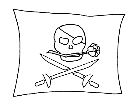 Bandiera dei pirati da stampare e colorare per bambini