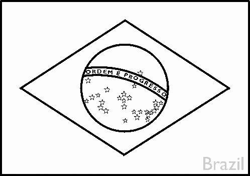 Bandiera del Brasile da stampare e da colorare