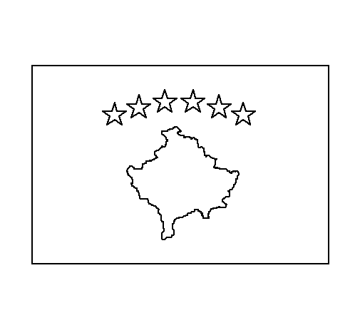 Bandiera del Kosovo disegno da colorare