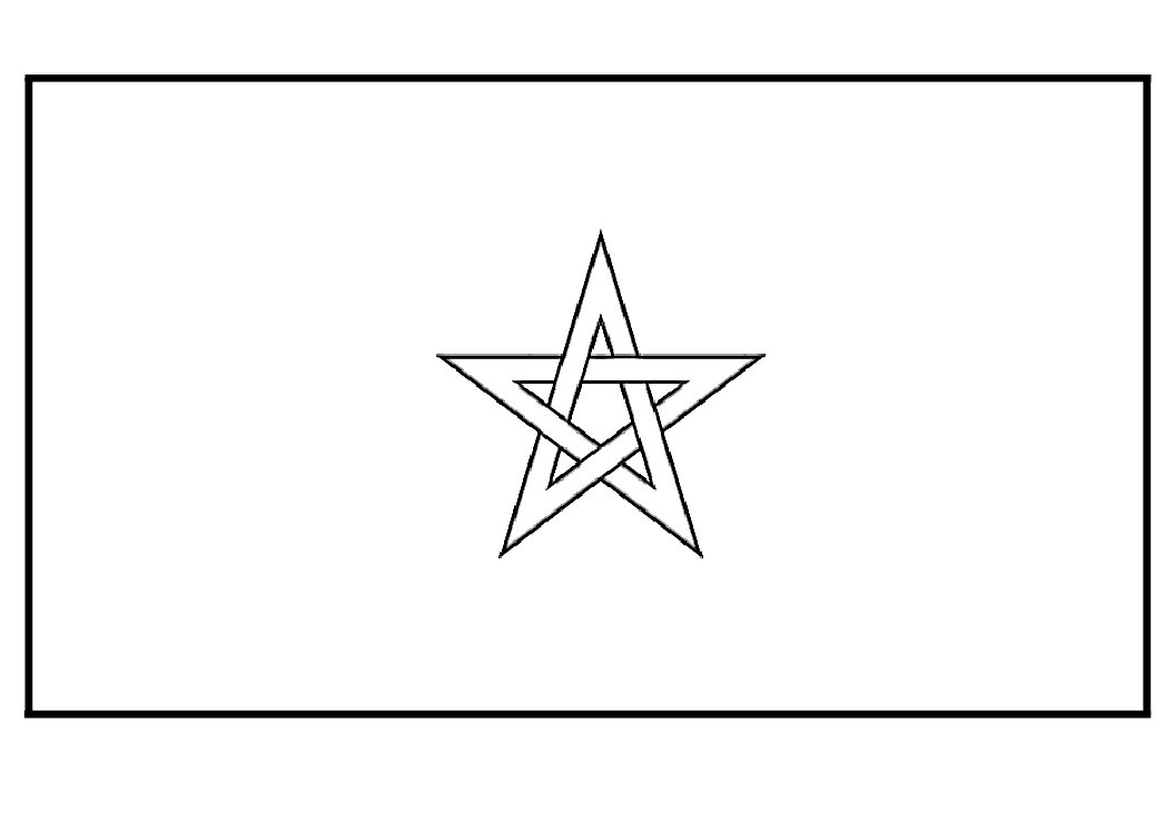 Bandiera del Marocco da stampare geografia ragazzi