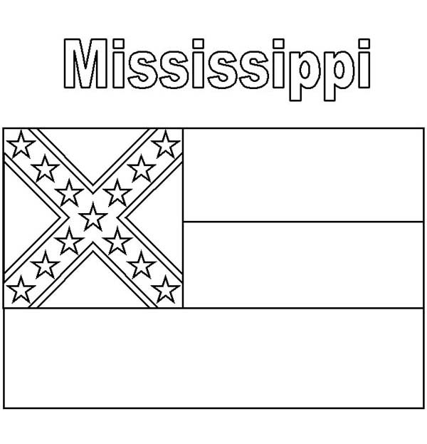 Bandiera del Mississippi da colorare