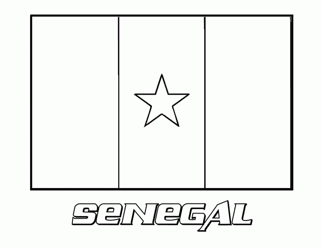 Bandiera del Senegal da stampare e da colorare